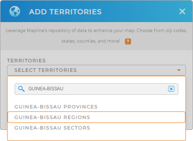 Add Guinea-Bissau regions to your map in Mapline