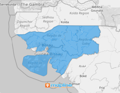 Map of Guinea-Bissau sectors