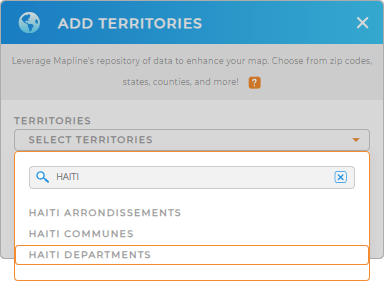 Add Haiti departments to your map in Mapline
