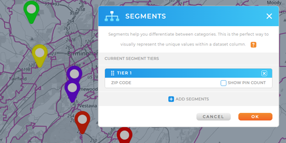 Segmenting Zip Codes and Pins