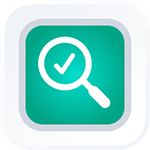 how-to icon: magnifying glass with a checkmark inside