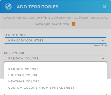 Color-code your Hungary counties territory map in seconds