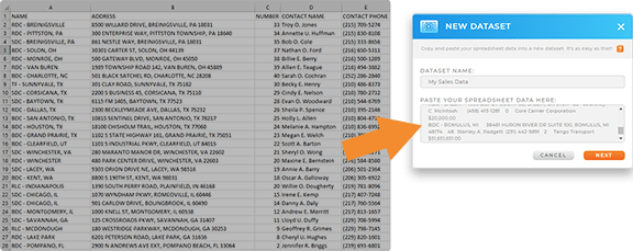 Import sales data into Mapline