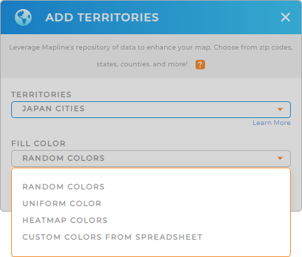 Color-code your Japan cities territory seconds