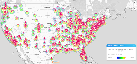 Heat Map of Annual Sales