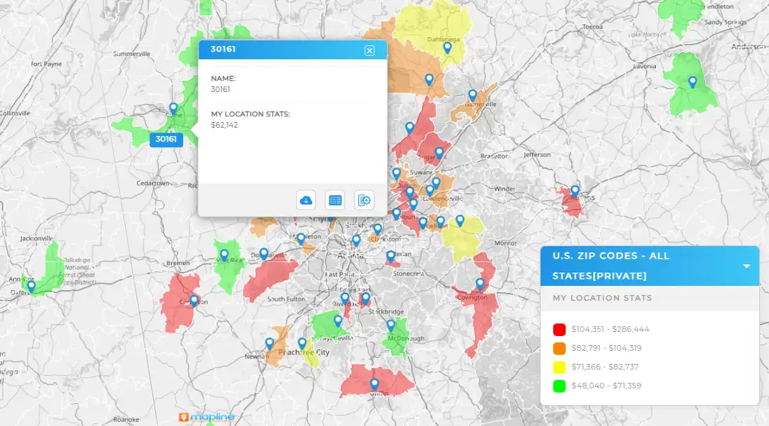 leverage your mapline zip code heat map