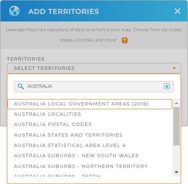Add Australia Local Government Areas to your map in Mapline