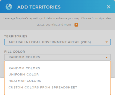Color-code your Australia Local Government Areas territory map in seconds