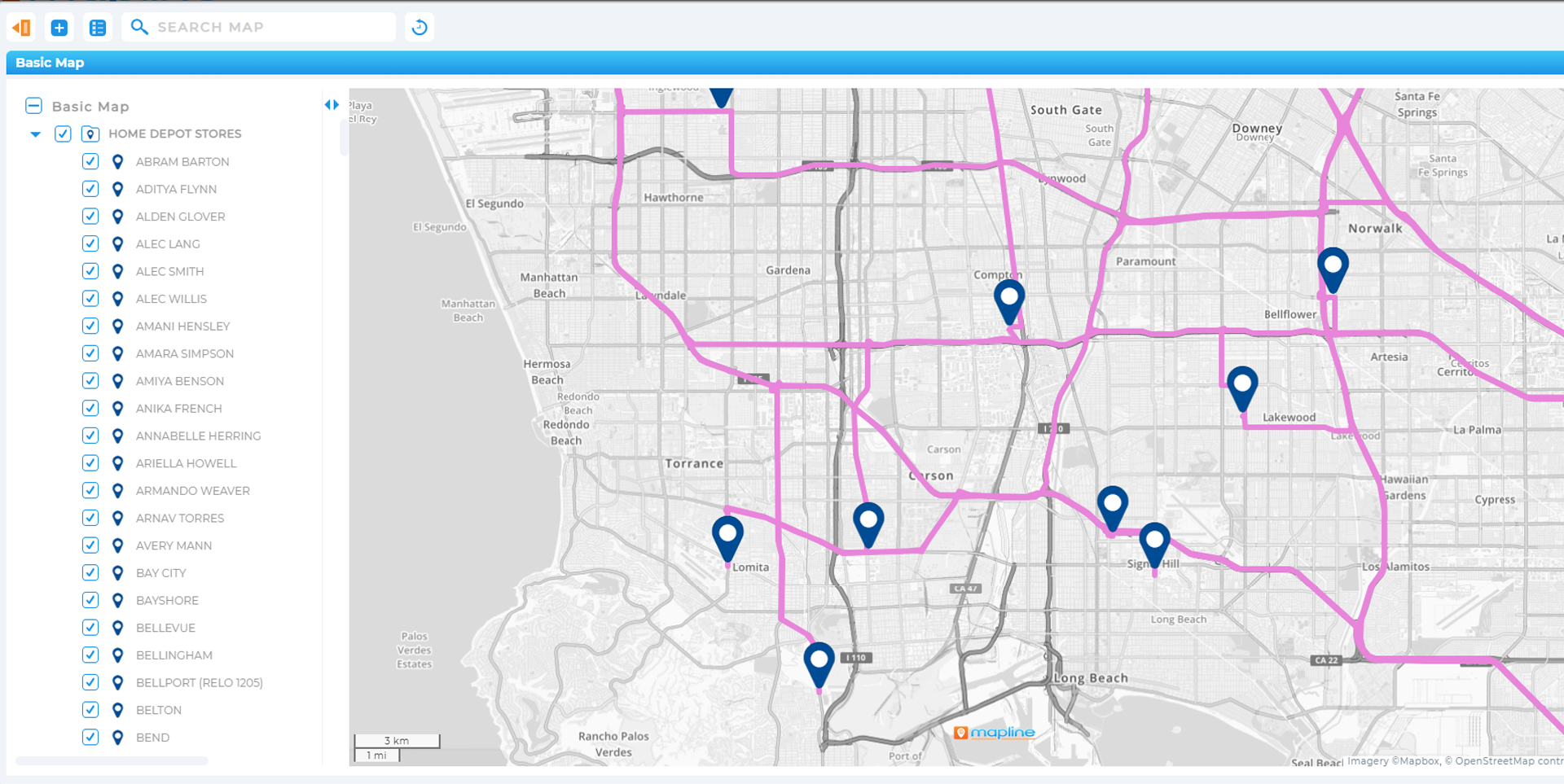 Optimized Route