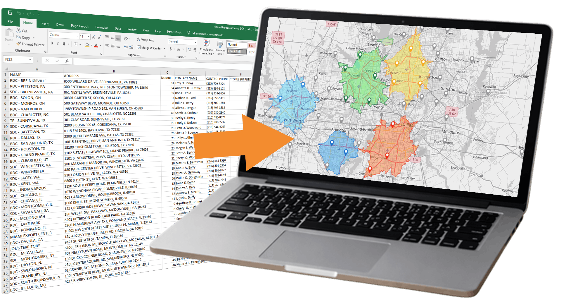 Map addresses from excel fastest method preview image.