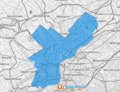 Map of Philadelphia Council Districts