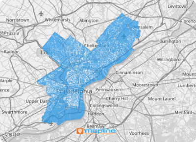 Map of Philadelphia Ward Divisions