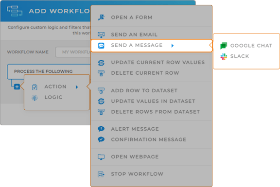 Easily automate Slack and Google Chats messages directly from your Mapline account
