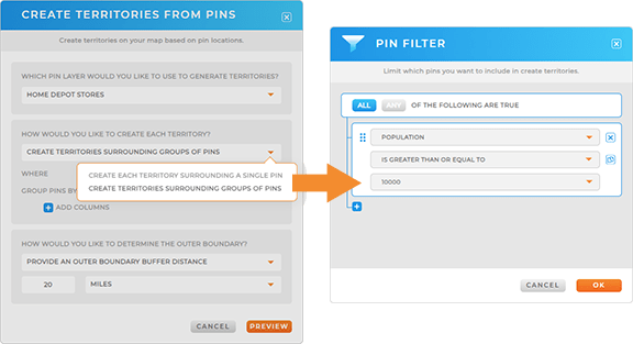Add custom market areas to your market analysis map