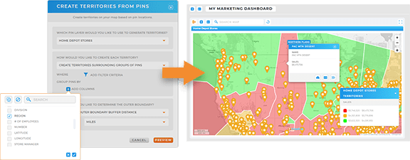 Visualize sales by region