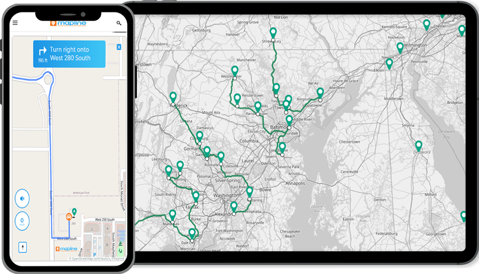 Mapline is mobile-friendly