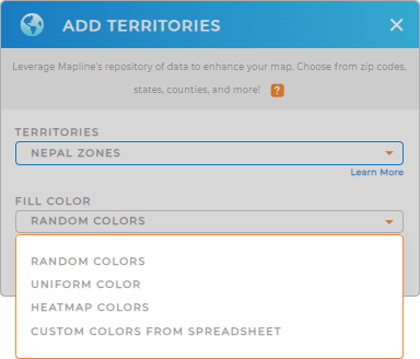 Color-code your Nepal zones territory map in seconds