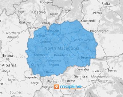 Map of North Macedonia municipalities