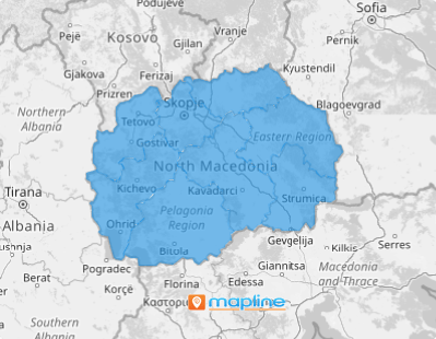 Map of North Macedonia regions