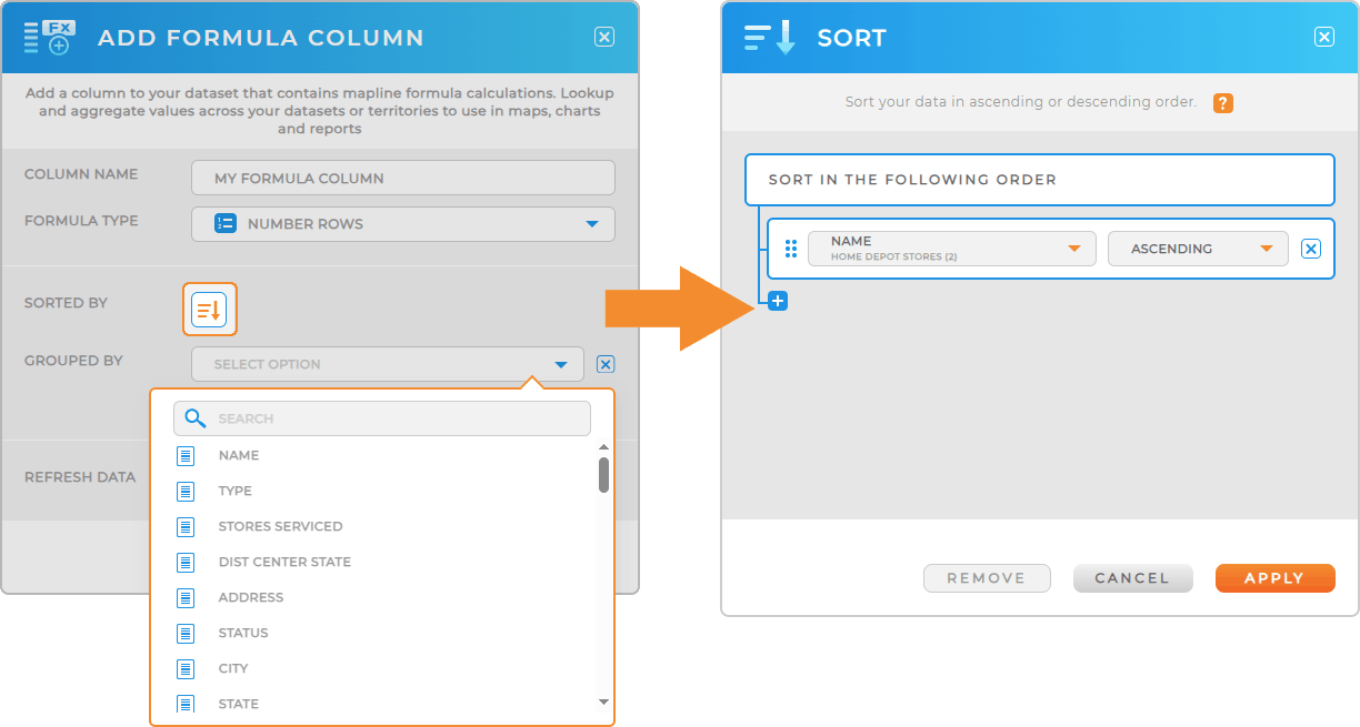 Easily number dataset rows in Mapline