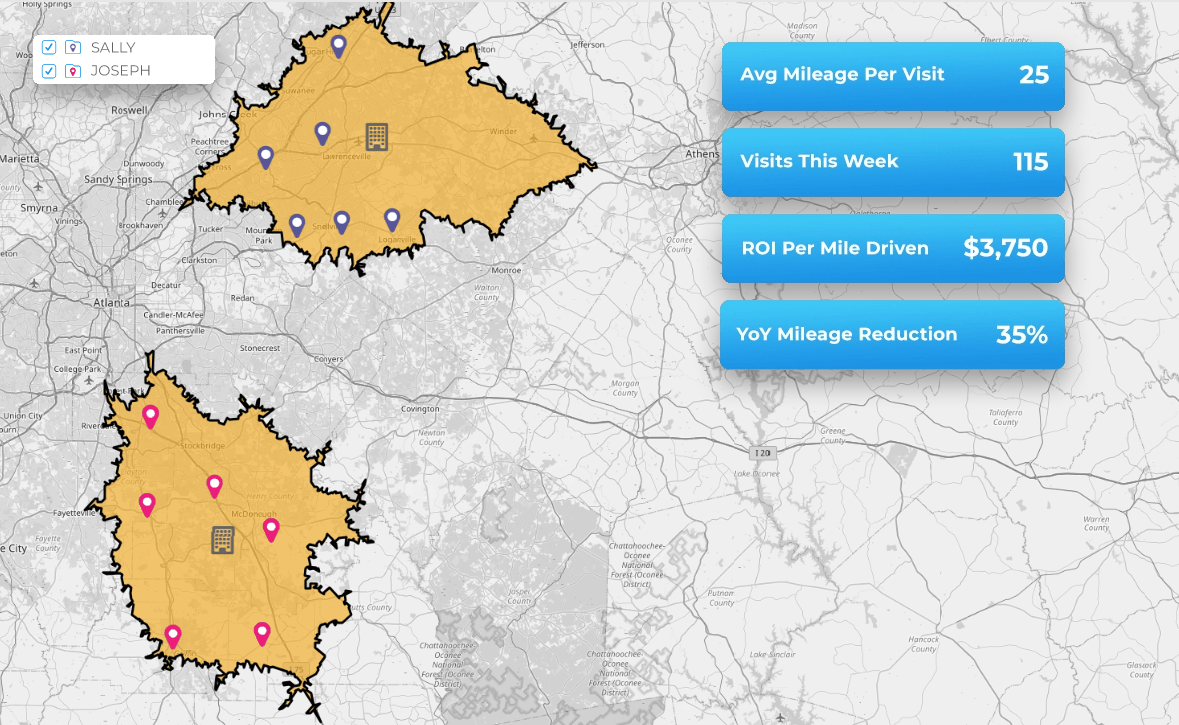 Optimize  your territories by drive time or drive distance