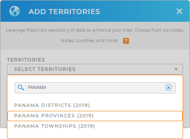 Add Panama Provinces to your map in Mapline
