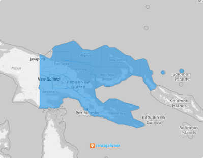 Map of Papua New Guinea regions