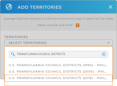 Add Philadelphia Council Districts to your map in Mapline
