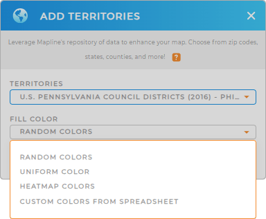 Color-code your Philadelphia Council Districts territory map in seconds