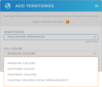 Color-code your Philippines provinces territory map in seconds