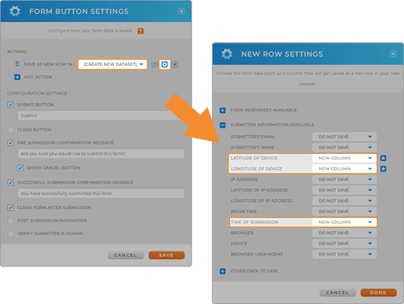 Screenshot of Mapline data collection automation settings