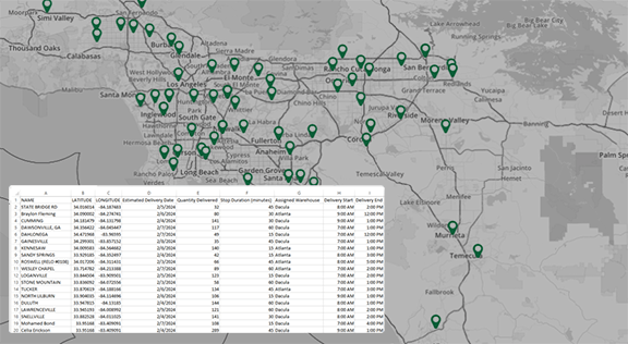 Plot pins from a spreadsheet in seconds