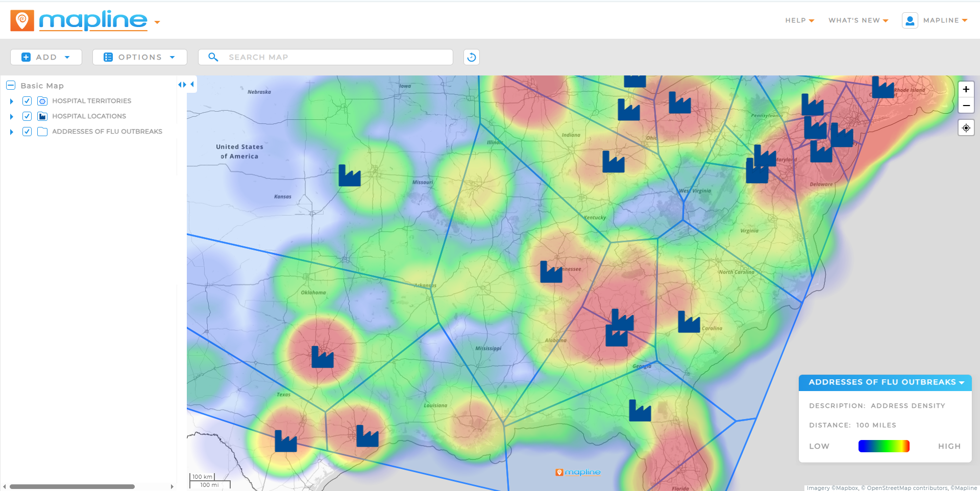 Heat Map of Flu Outbreaks