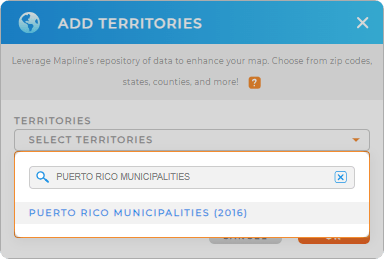 Add Puerto Rico municipalities to your map in Mapline