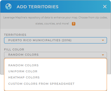 Color-code your Puerto Rico municipalities territory map in seconds