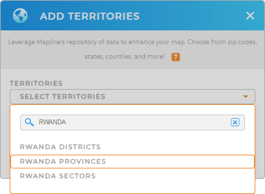 Add Rwanda provinces to your map in Mapline