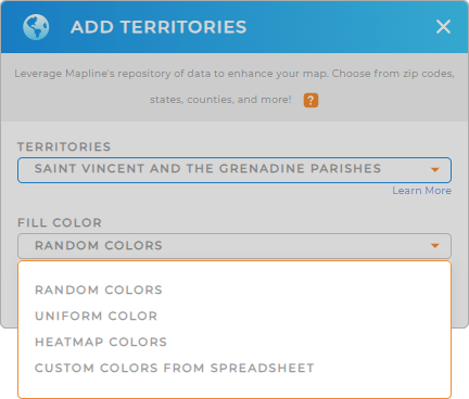 Color-code your Saint Vincent and Grenadines Parishes territory map in seconds