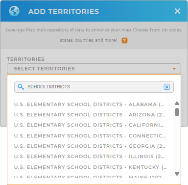Add U.S. school districts to your map in Mapline