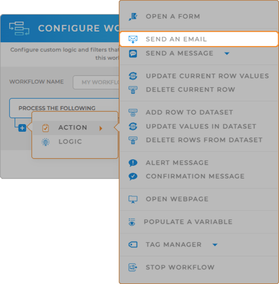 Add actions to your Mapline workflows: send automated emails triggered by specific actions