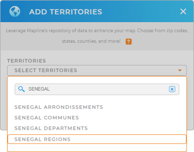 Add Senegal Regions to your map in Mapline