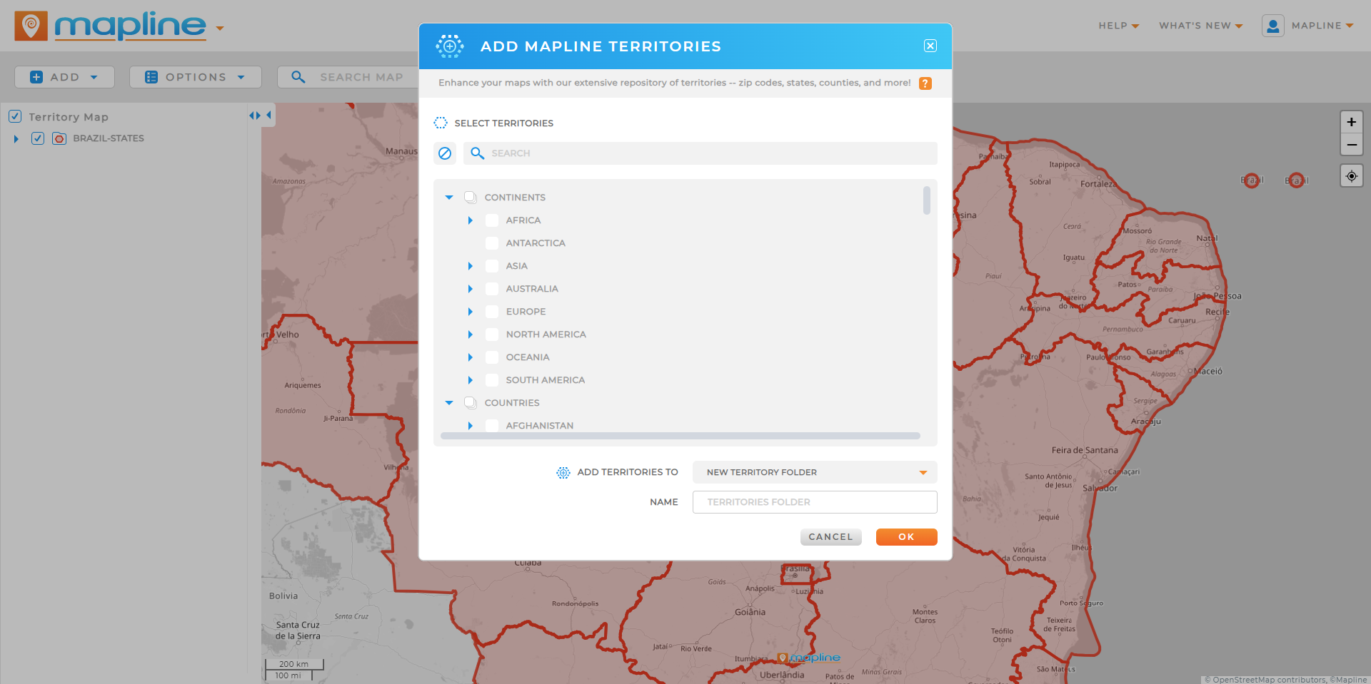 New Territory Interface
