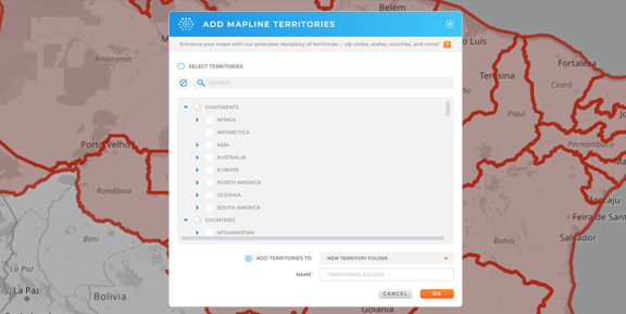 New Territory Interface