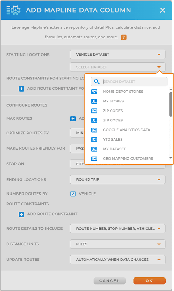 smarter route configuration in Mapline Geo Routing