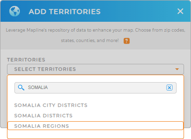 Add Somalia regions to your map in Mapline
