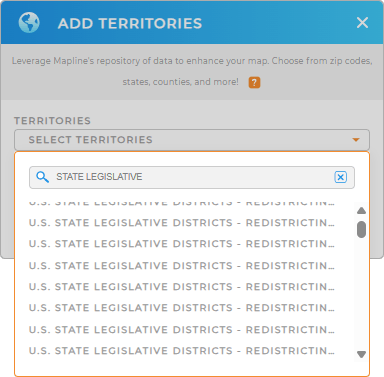 Add U.S. State Legislative Districts to your map in Mapline