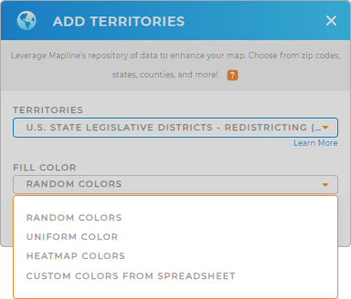 Color-code your U.S. State Legislative Districts territory map in seconds