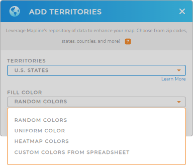 Color-code your U.S. States territory map in seconds