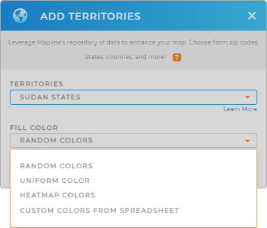 Color-code your Sudan states territory map in seconds