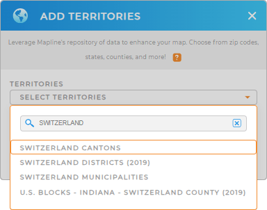 Add Switzerland Cantons to your map in Mapline
