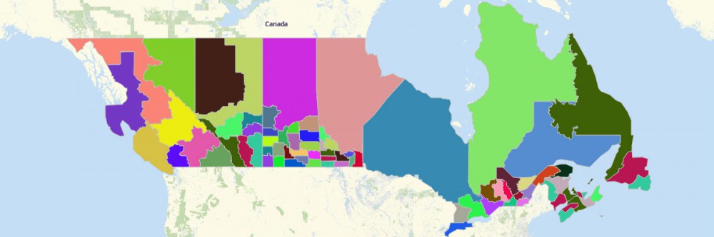 Map of Canada Census Agricultural Regions